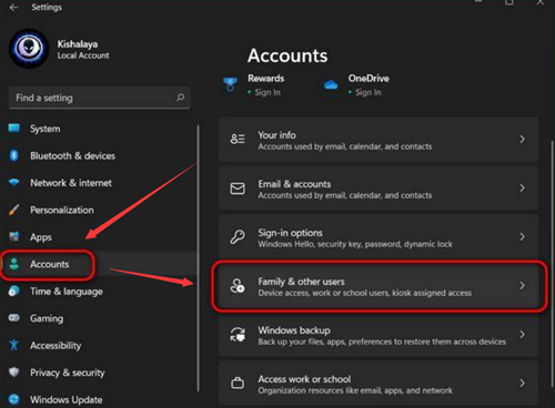 Win11如何切换账户类型?Win11切换账户类型的方法