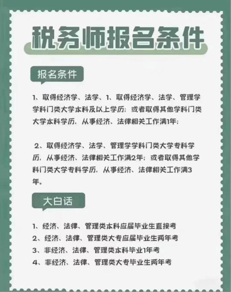 税务师报考条件和时间2025