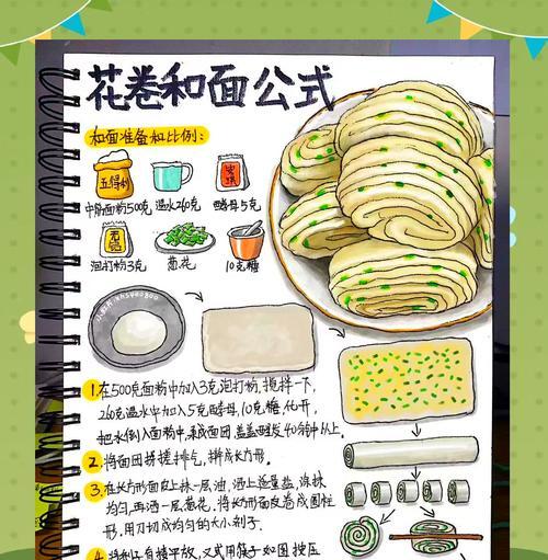 自制健康蔬菜汁花卷(用新鲜蔬菜和厨师的技巧,打造美味又营养的花卷)